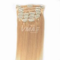 VMAE 120G% 100 Brezilya İnsan Saçında Klip #1B #613 Düz Saç Uzantıları Sarışın Altın Kahverengi Çift Çift Çizilmiş İşlenmemiş İnsan Saç Uzantıları