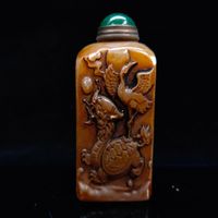 中国のアンティーク手が彫られたShoushan Stone Snuff Bottle LL071