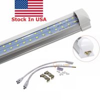 72W 8FT LED Shop-T8 Leuchten LED Tubes Licht Cold White Integrierte LED-Lichtröhren Lampe Super Bright AC 85-265V + Vorrat in USA