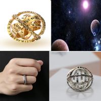 2019 joyería para hombre Alemania Vintage Gold Color Color Cosmic Ring Gorlable Astronomical Sphere Ball Lover Anillos para las mujeres