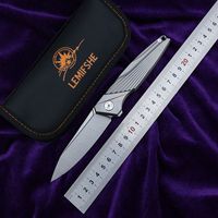 LEMIFSHE L95 M390 Лезвие Flipper Складной нож из титанового сплава Ручка Керамический шарикоподшипник Flipper Ножи EDC Инструмент