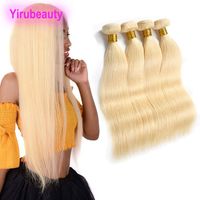 Peruanische 613 # Blonde 4 Bundles Haarverlängerungen 8-30inch Gerade Jungfrau-Haar-Einschlagfaden-Doppel Weaves 4 Stücke / Los Yirubeauty