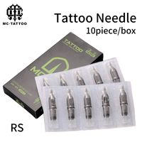 10st RS-disponibla sterila tatueringspatronnålar för tatueringar Rotary Machine Pen Round Shader Supplies