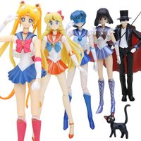 15cm Japanese Anime Sailor Moon Figurine Tuxedo Mask Chiba Mamoru 20th Action Figure PVC Collection figures toys for Kids T200118