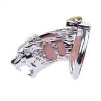 Tiger Shape Cock Cage Male Chastity Device Stainless Steel P...