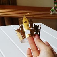 Free Shipping gold lace castle cupcake wrapper bulk paper laser cut muffin cake cup cups liner golden wrappers decoration