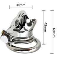 Male Chastity Devices with Anti- loop Animal Tiger head Stain...