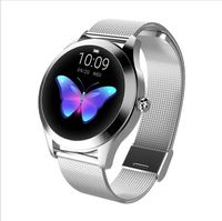IP68 a prueba de agua inteligente mujeres del reloj de pulsera preciosa monitor de ritmo cardíaco del sueño Monitoreo banda SmartWatch para iOS Android KW10