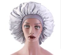 Super große Größe 42cm Beauty Salon Cap Satin Bonnet Cap Schlaf Nacht Cap-Kopf-Abdeckung Bonnet Hut für Curly Springy Hair 5 Farben