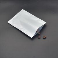 200 unids / lote 6x9 cm Mini Open Top Bolsas de embalaje de alimentos Blanco Brillante Paquete de papel de aluminio Bolsa de polvo Bolsas de almacenamiento de té al por mayor