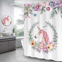 Unicorn Pattern Душевая занавеска Водонепроницаемая ванная комната Занавески Высококачественные полиэстер Ванна для домашнего декора
