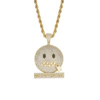 Mens Women Face Pendant Necklace Hip Hop Jewelry Iced Out Fu...