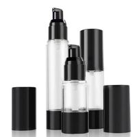 15 ml 30 ml de vacío 50MLClassic Negro bomba sin aire de la botella cosmética Esencia de aceite Loción embalaje botella recargable