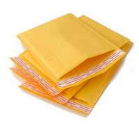 100 шт. Желтые пузырьковые почтовые сумки Gold Kraft Paper Convelope Bag Доказательство новой экспресс-сумки Упаковка Доставка сумки