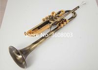 Antique Copper Drop B Flat Adjustable Trumpet Instrument Heavy Trumpet for Professional with Heavy Cap Mouthpiece