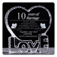 10 år bröllopsdag ornament för hemkärlek kristallhjärta form souvenirer gåvor för älskare bröllop gynnar presenter