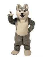 2019 Venta directa de fábrica Fancy Grey Dog Husky Dog con la aparición de lobo traje de mascota Mascotte adulto personaje de dibujos animados fiesta