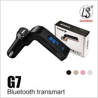 CAR G7 Bluetooth MP3 FM Transmissor Sem Fio Bluetooth Car Kit Mãos Livres Transmissor FM Adaptador Com Carregador de Carro USB Com Pacote