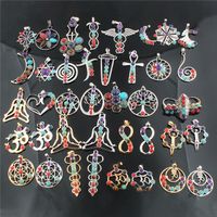 Reiki Chakra Anhänger 7 Chakra Steine ​​Naturstein Anhänger Halbedelsteine ​​Halskette für Frauen Schmuck