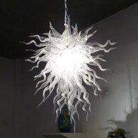 Geblasene Glas Anhänger Lampen Kronleuchter Weißer Schatten Kronleuchter Beleuchtung Amerikanische Kunst Murano Pendress-Light Flush Mount Duplex Baulicht