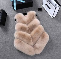 Women Winter Coat Fur Coat Fashion Sleeveless Artificial Fau...