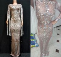 Mode Glitter Crystal Lange Schede Prom Dresses 2020 Sexy Lange Mouwen Naakt Afrikaanse Avond Formele Jurk Zwart Meisje Gala Jurk
