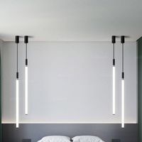 Минималистский светодиодный трубчатый подвесной лампа подвеска свет алюминиевый акриловый отель лаундж обеденный стол тумбочка креативное подвесное освещение