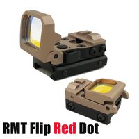 Tactical RMT Flip Red Dot Sight Reflexo Holográfico Escopo Dobrável com 20mm Picatinny Mount Tan Color