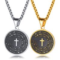 Charm Necklace Medaglia Croce 27 millimetri uomo in acciaio inossidabile regalo religiosi
