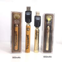 Латунные костяшки предварительно нагрева батарея 650 мАч 900mah Парная ручка регулируемая батарея напряжения для всех 510 ниток картоманизатора золота деревянная цветная ручка