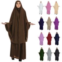 Kvinnor Muslim Burqa Niqab Overhead Hijab Skirt Khimar Bön Abaya 2 Piece Dress Sets Islamic Jilbab Kaftan Robe Gown Mellanöstern