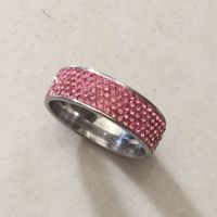 Full Zircon Engagement Rings for women pink color Wedding ri...