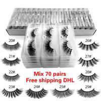 Atacado 10 estilos Cílios 3d Mink cílios naturais Mink cílios postiços Maquiagem cílios falsos 70 pares DHL livre
