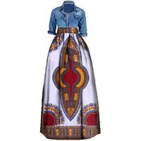 Yeni Afrika Baskı Yaz Etek Kadınlar Için Artı Boyutu Dashiki Afrika Geleneksel Giyim Balo Rahat Etekler WY106