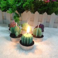 Creative Cactus Shape Candle Scented Christmas Decorations Party Supplies Succulent Plants Flameless Candles Potted Plant 1 3yh