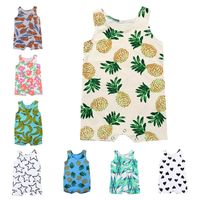 baby romper summer cotton ins pineapple sleeveless jumpsuit ...