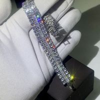 Impresionante joyería de lujo 925 plata esterlina hecha a mano popular completo topaz cz diamante encanto fiesta mujer boda boda bridal pulsera regalo