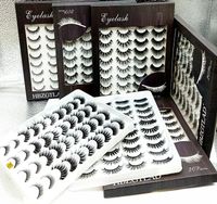 20 pares 3D Mink pelo pestañas falsas pestañas 10-25mm larga gruesa hecha a mano mullido Etéreo Crueldad-libre de Mink Pestañas Maquillaje
