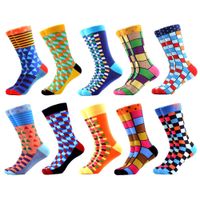 Erkekler Kış Komik Hip Hop Penye Çorap Yenilik Renkli Casual Ekip Çorap Parlak Elbise Hediyeleri 10 Çiftler / Lot