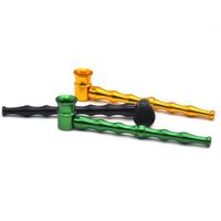 1PC 130mm Portable Metal Bamboo Style Smoking Pipe Colorful Tobacco Herb Pipes 