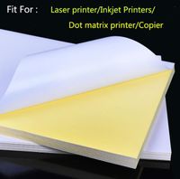 Nya lakan A4 Laser bläckstråleskrivare kopiator hantverk papper vit självhäftande klistermärke etikett matt yta pappersark