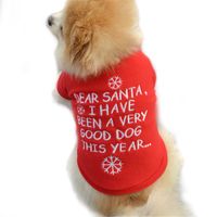 Dog Fleece Xmas Ropa de juguete para perros suéter navideño suéter rojo para mascotas para mascotas otoño invernal cálido jarra bordada ropa bordada