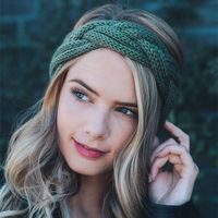 7 colores trenzado banda de pelo mujer hecha punto headwrap moda crochet acrílico diadema invierno niñas accesorios para el cabello al por mayor ejy904