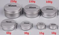 5 10 15 30 30 60 100 150 200 ml Contenitori cosmetici in alluminio vuoto Pot Pot Balm Balm Barattolo Stagno per crema Unguento Crema per imballaggio crema