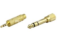 6.5mm Female to 3.5mm Male/3.5mm Male to 6.5mm Female Golden Copper Stereo Audio Jack Plug Adapter Connectors Free Shipping