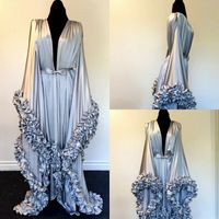 2020 Kadın Nightgowns Bornozlar Uzun Kollu Katmanlı Fırfır Pijama Özel Kat Uzunluk Gelin Gelinlik Biberleri Düğün için