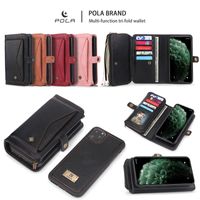 최고 품질 PU 가죽 아이폰 다기능 지갑 삼성 카드 슬롯과 플립 지갑 케이스 트라이 - 배