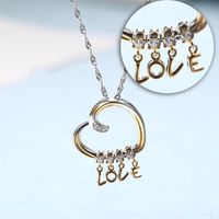 Nueva Llegada de Plata de Ley 925 Collar de Carta de Amor Personalizado Colgante de Plata Clavícula Cadena de Lujo Para El Amante Chica Madre Regalo