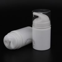 Free Shippimg 30pcs White Plastic 50ml Airless Pump Lotion Elmusion Bottle Small 50g Women Cosmetic Pot Cream Containers