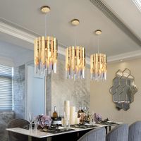 Pequeno cristal de ouro redondo conduzido moderno lustre iluminação para cozinha sala de jantar quarto luminosde lâmpadas de pingente de luxo k9